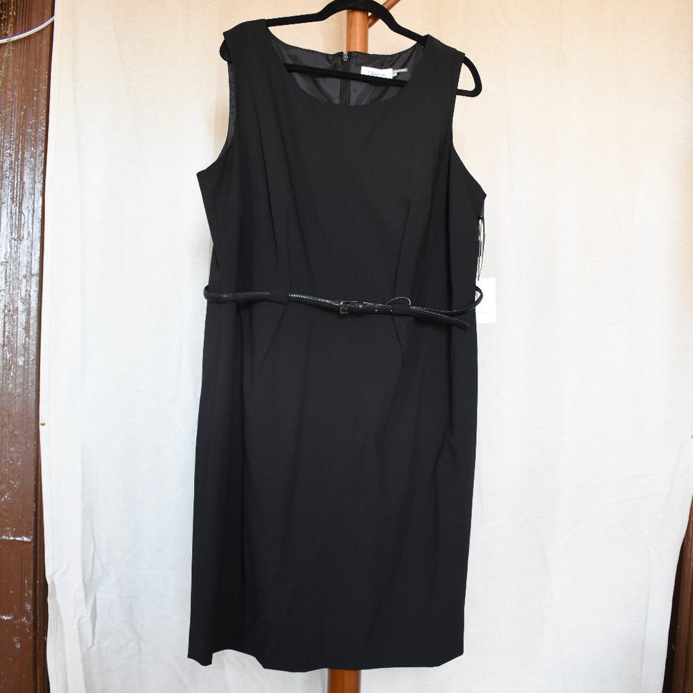 Calvin Klein Black Sheath Dress with Belt